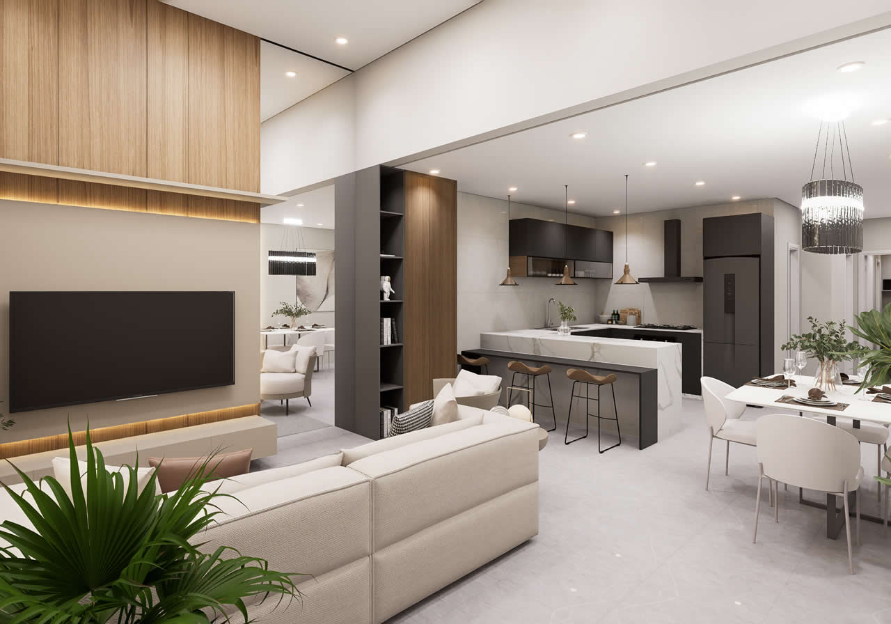Cozinha gourmet — render interno